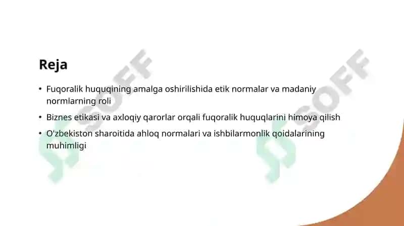 Fuqoralik huquqini amalga oshirish jarayonda ahloq normalari va ishbilarmonlik etikasi qoydalari 2