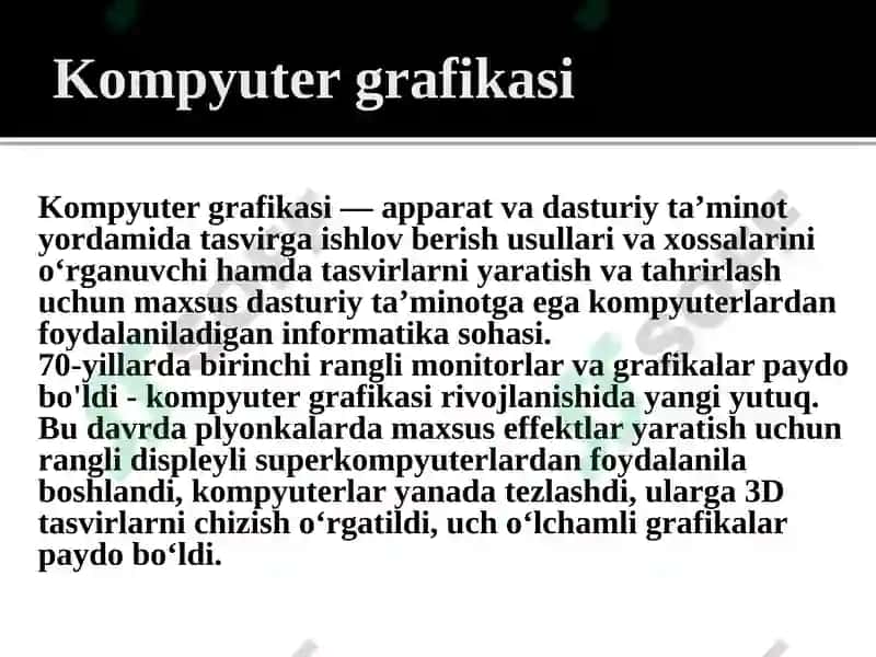 Kompyuter grafikasi—apparatvadasturiy taʼminoti 2