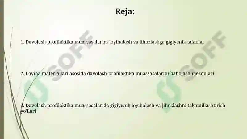 Loyiha materiallari bo'yicha davolash-profilaktika muassasalarini baholash 2