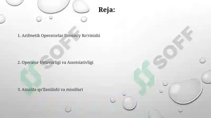 Arifmetik operatorlar 2