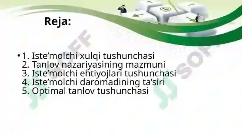 Iste’molchining bozordagi hatti-harakati va uning tanlov nazariyasi 2
