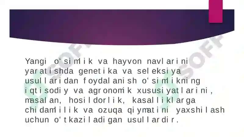 Yanginavlar va hayvon navlarini yaratishda genetika va seleksiya usullaridan foydalanish 2