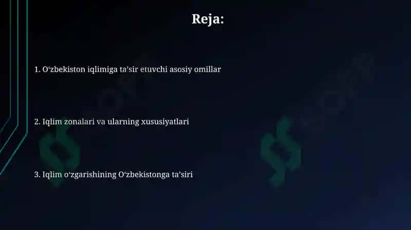 O'zbekiston iqlimining shakllanishiga ta'sir etuvchi omillar 2