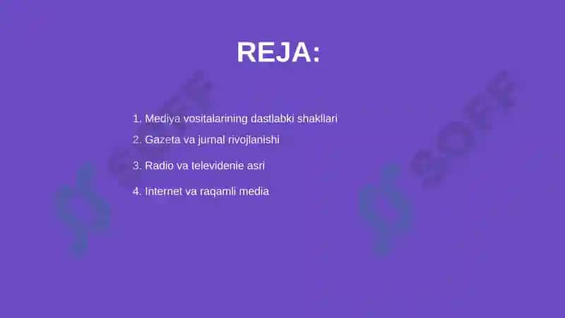 Mediyavositasining rivojlanishi 2