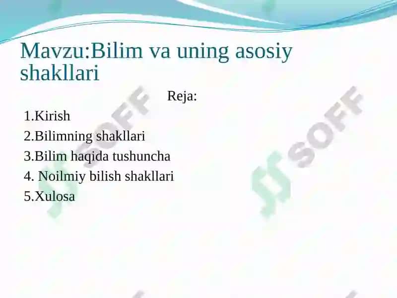 Bilim va uning asosiy shakllari 2