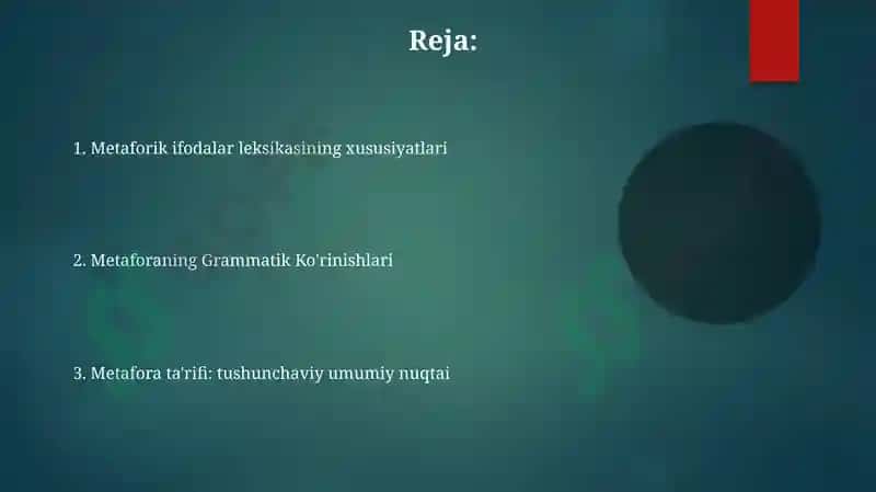 Metafora tarkibidagi leksik-grammatik xususiyatlar 2