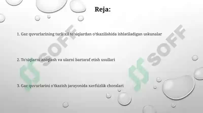 Gaz quvurlarini turli to'siqlardan o'tkazishda ishlatiladigan jihozlar 2