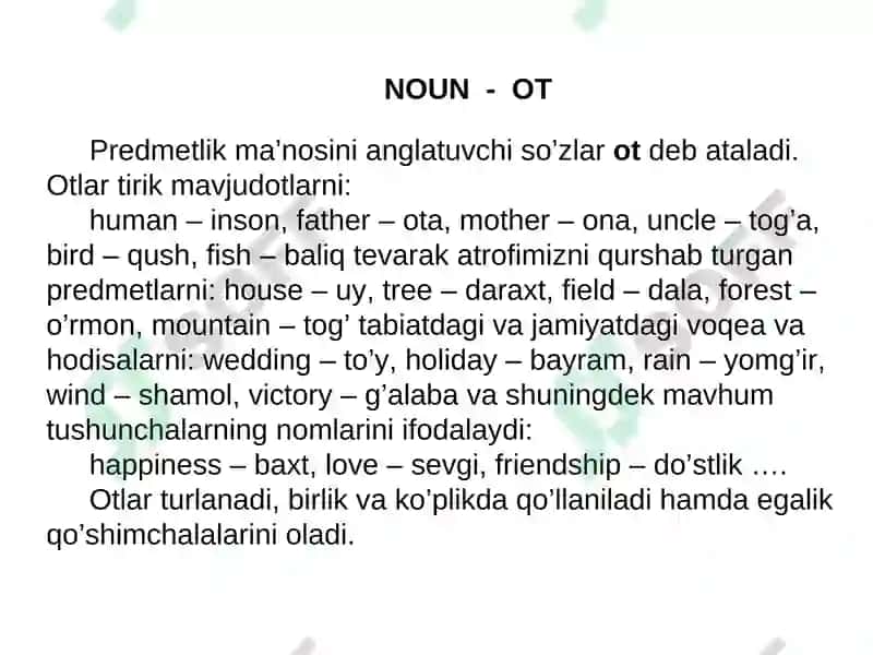 INGLIZ VA O’ZBEK TILLARI GRAMMATIKASINI QIYOSLAB O’RGANISH 2