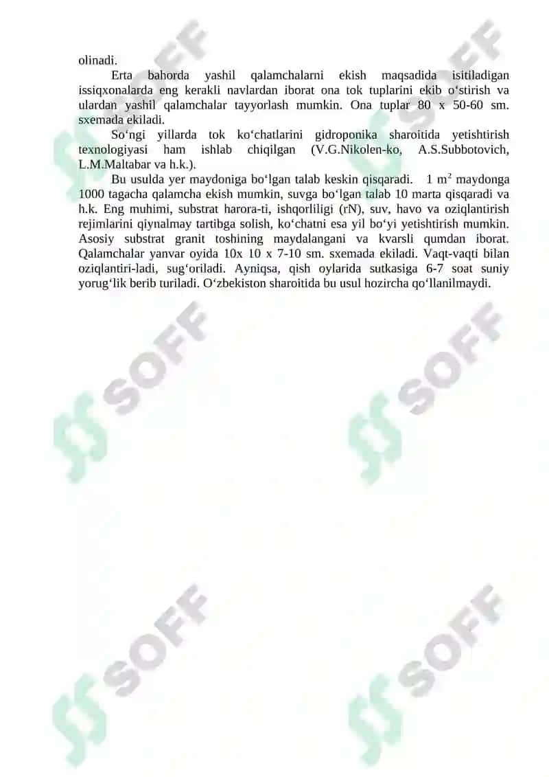 Yashil yarim yog‘ochlangan qalamcha tayyorlash va ekish 2