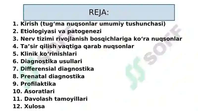 Bosh miyya va orqa miyya tug'ma rivojlanish nuqsonlari 2