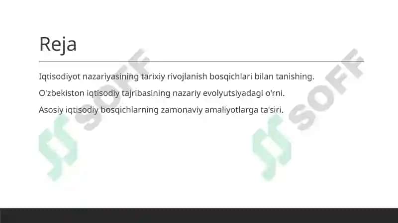 Iqtisodiyot nazariyasi rivojlanishining asosiy bosqichlari 2