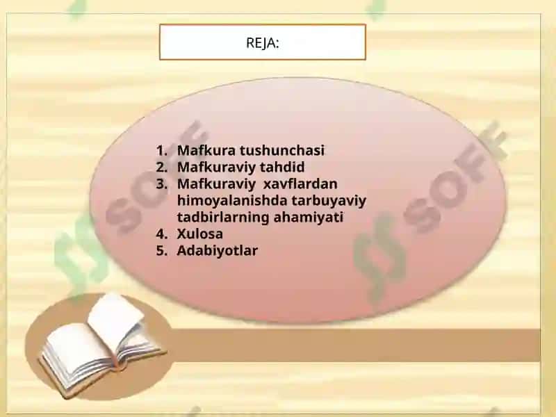 Fazilatning tarbiya fanidan 'Mafkuravi yxavflardan himoyalanishda tarbiyaviyat adbirnlarning ro'li' 2