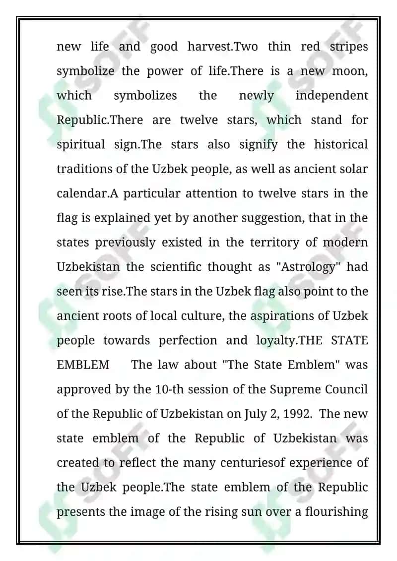 The State Symbols of the Republic of Uzbekistan 2