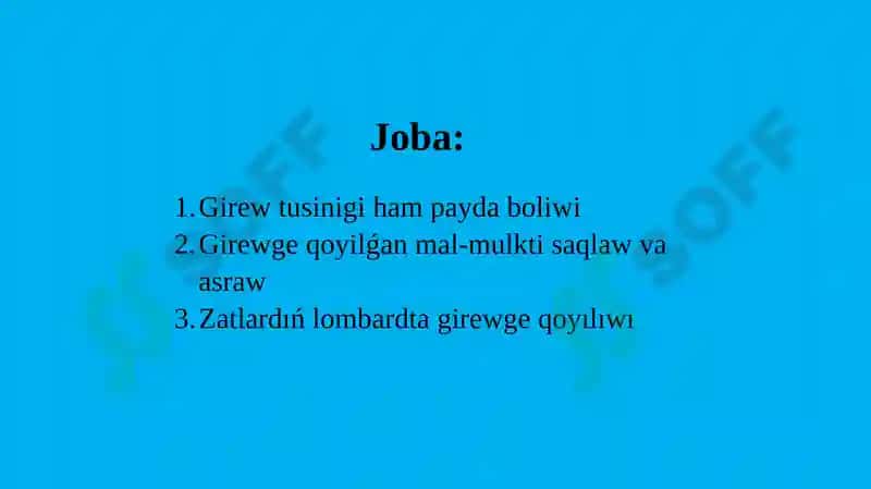 Girew tusinigi ham payda boliw tiykarlari 2