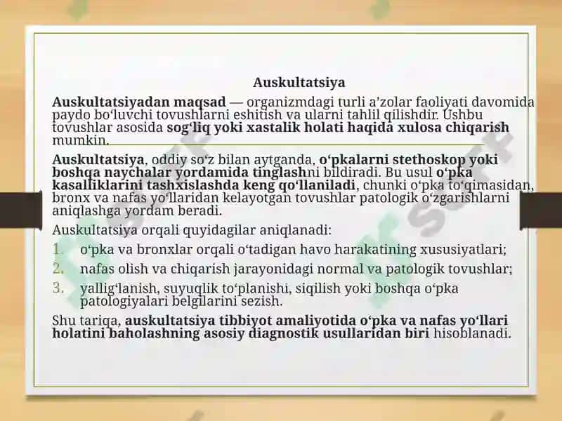 Amaliy ko’nikma o’pka auskultatsiyasi 2