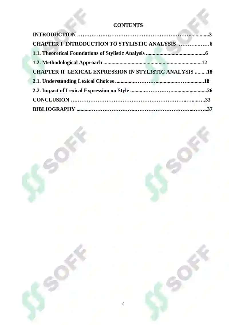 A STYLISTIC ANALYSIS WITH A FOCUS ON LEXICAL EXPRESSION 2