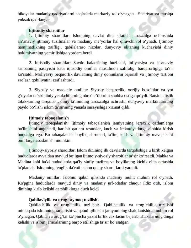 Islom Dinining Paydo BoʻLishidagi Ijtimoiy Siyosiy Va Madaniy Sharoitlari 2