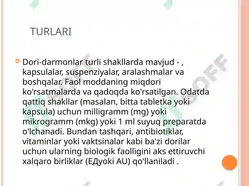 Dori-darmonlarining Hisoblash Usullari 2