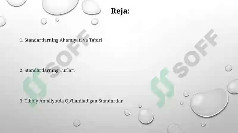 Tibbiyot amalyotida ishlatiladigan standartlar va ularning turlari 2