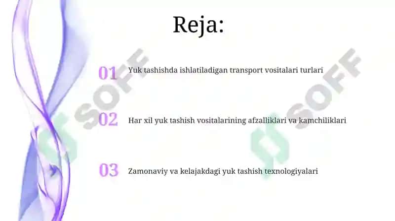 Yuk tashishda ishlatiladigan transport visitalari 2