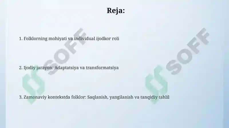 Folklorning mohiyati va individual ijodkor roli 2