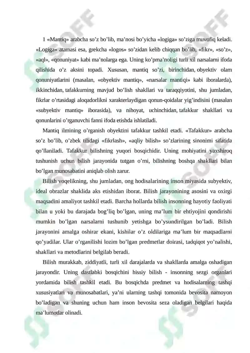 Mantiqiy tafakkur shakllari va qonunlarini o'rganish 2