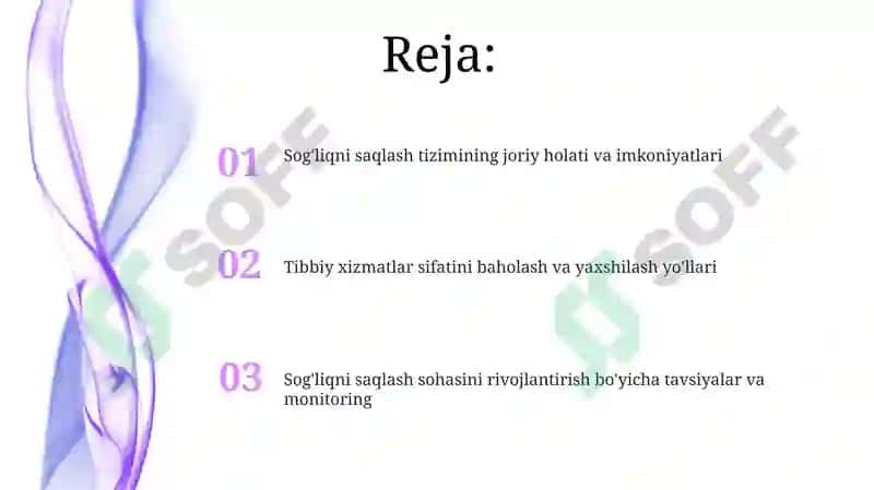 Sog'liqni saqlash tizimining joriy holati va imkoniyatlari 2