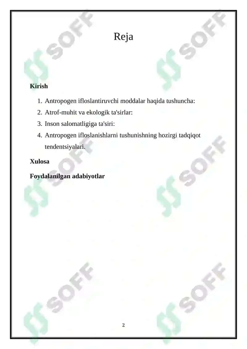 Antropogen ifloslanishlar 2