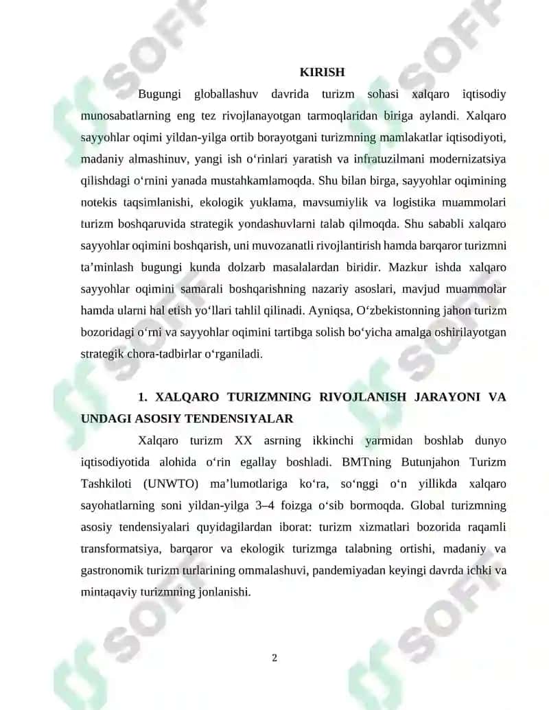 XALQARO SAYYOHLAR OQIMINI BOSHQARISH STRATEGIYALARI 2