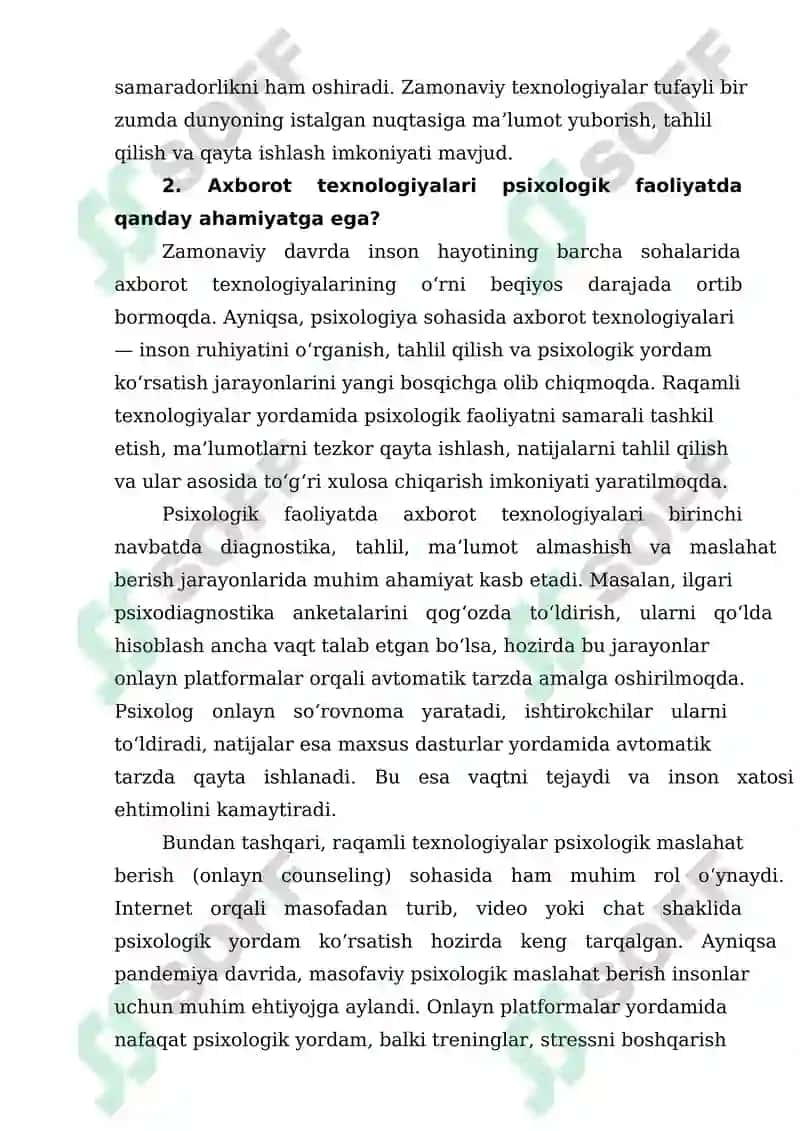 RAQAMLI AXBOROT TEXNOLOGIYALARI VA ULARDAN FOYDALANISH 2