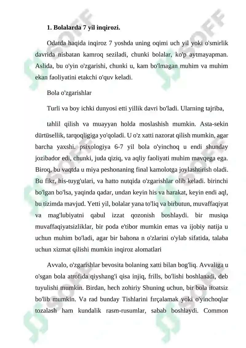 Bolalarda 7 yil inqirozi va uning sabablari va alomatlari 2