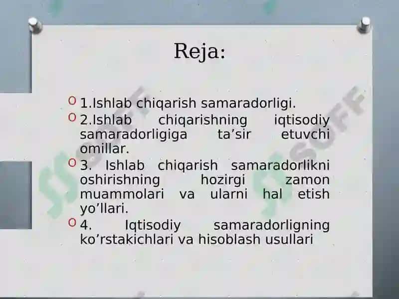 Ishlab chiqarishni iqtisodiy va ijtimoiy samaradorligi 2