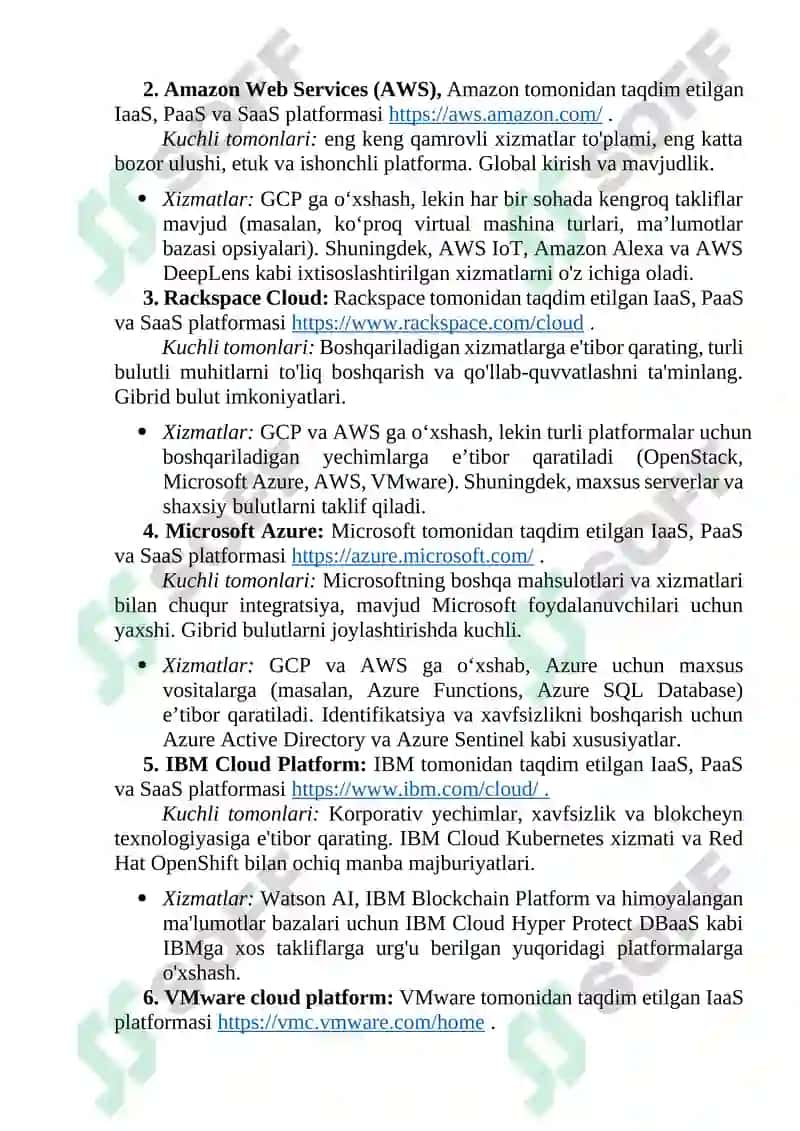 Bulutli platformalar tahlili 2