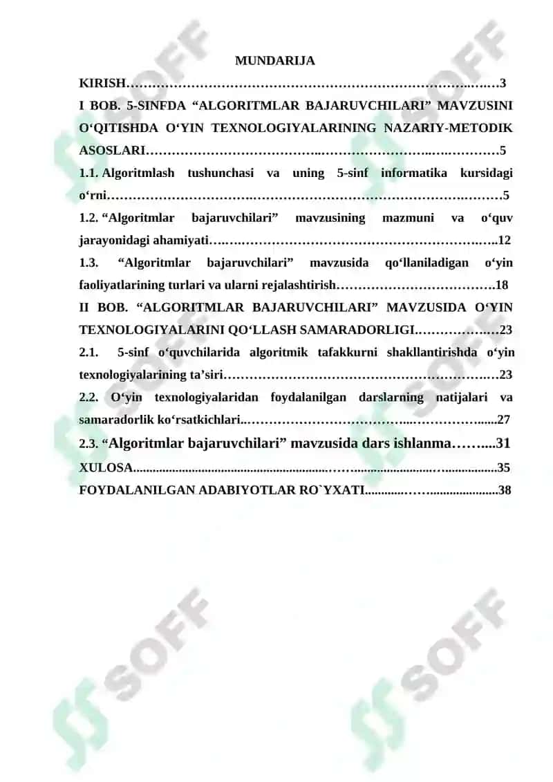"5-sinfda Algoritmlar bajaruvchilari mavzusida o’yin texnologiyalarini qo’llash samaradorligi" 2