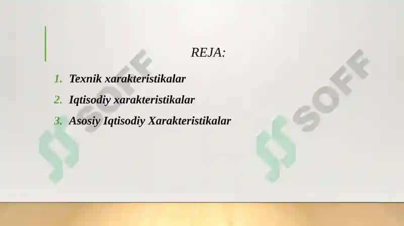 Mashina va buyumlarning asosiy texnik-iqtisodiy xarakteristikasi 2