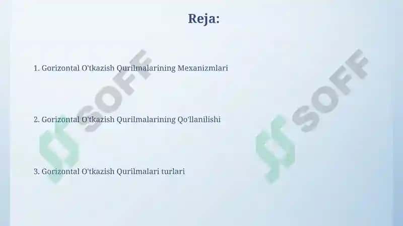 Gorizontal O'tkazish Qurilmalari 2