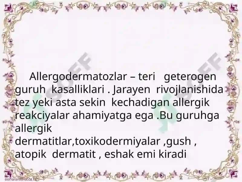 Allergodermatozlar 2