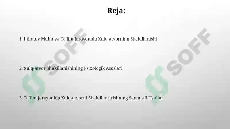 Ijtimoiy Muhit va Ta’lim Jarayonida Xulq-atvor shakllanishi 2