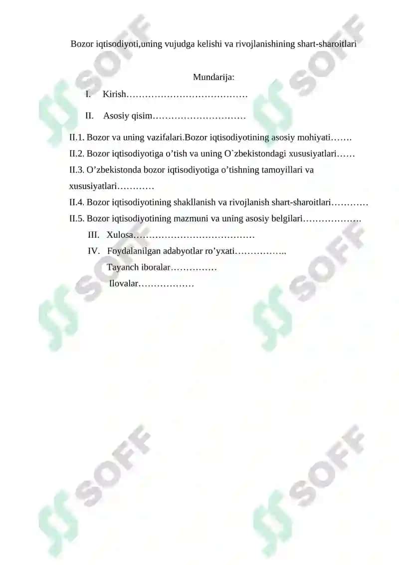 Bozor iqtisodiyoti,uning vujudga kelishi va rivojlanishining shart-sharoitlari 2