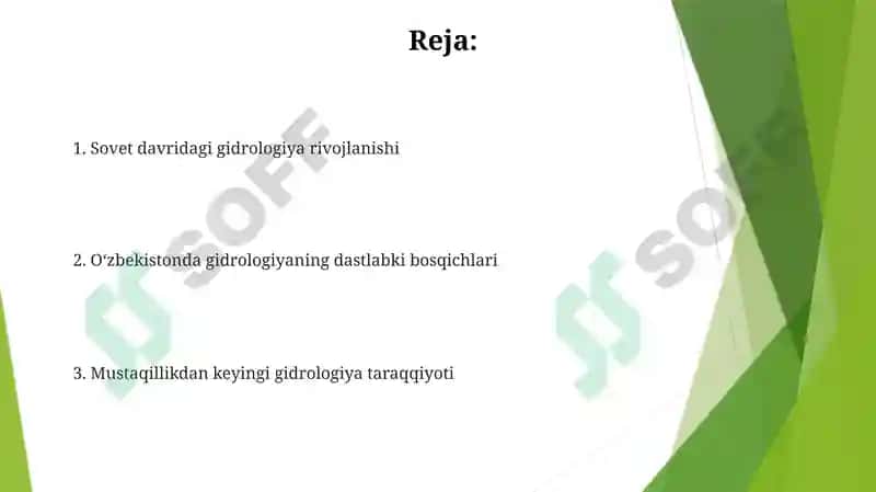 Suv havzalari ekologiyasi va gidrologiya 2