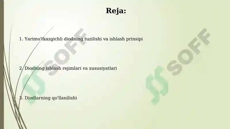 Yarim o'tkazgichli diodlarning vazifasi va ishlash prinsipi 2