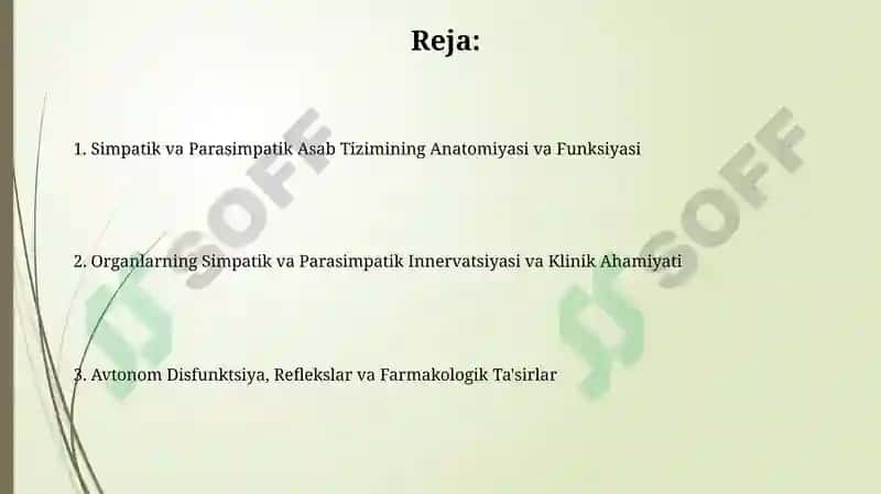 Vegetativ nerv tizimi simpatik va parasimpatik qismining kilinik anatomiyasi 2