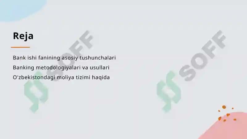 Bank ishi fanining asosiy tushunchalari 2
