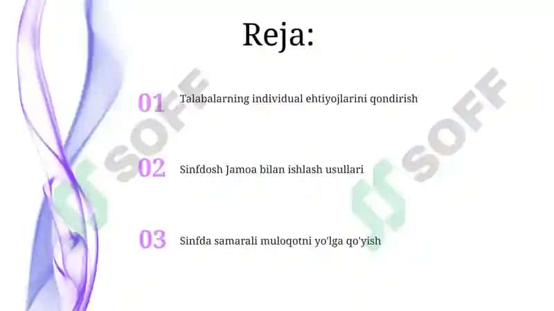 Sinf rahbarining o'quvchilar jamoasi bilan ishlash usullari 2