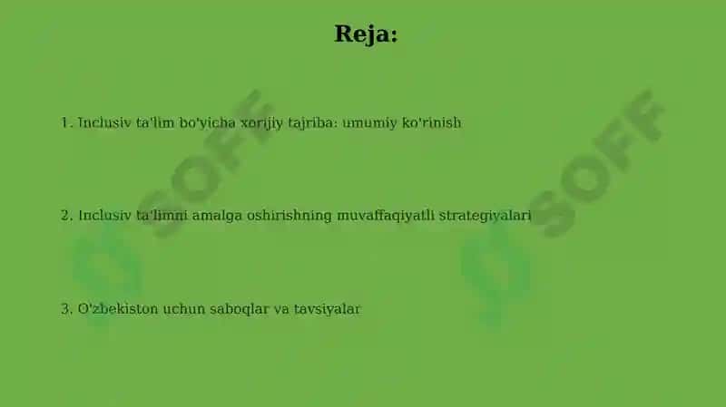 Inklyuziy ta'limni joriy qilish bo'yicha chet el tajribalari 2
