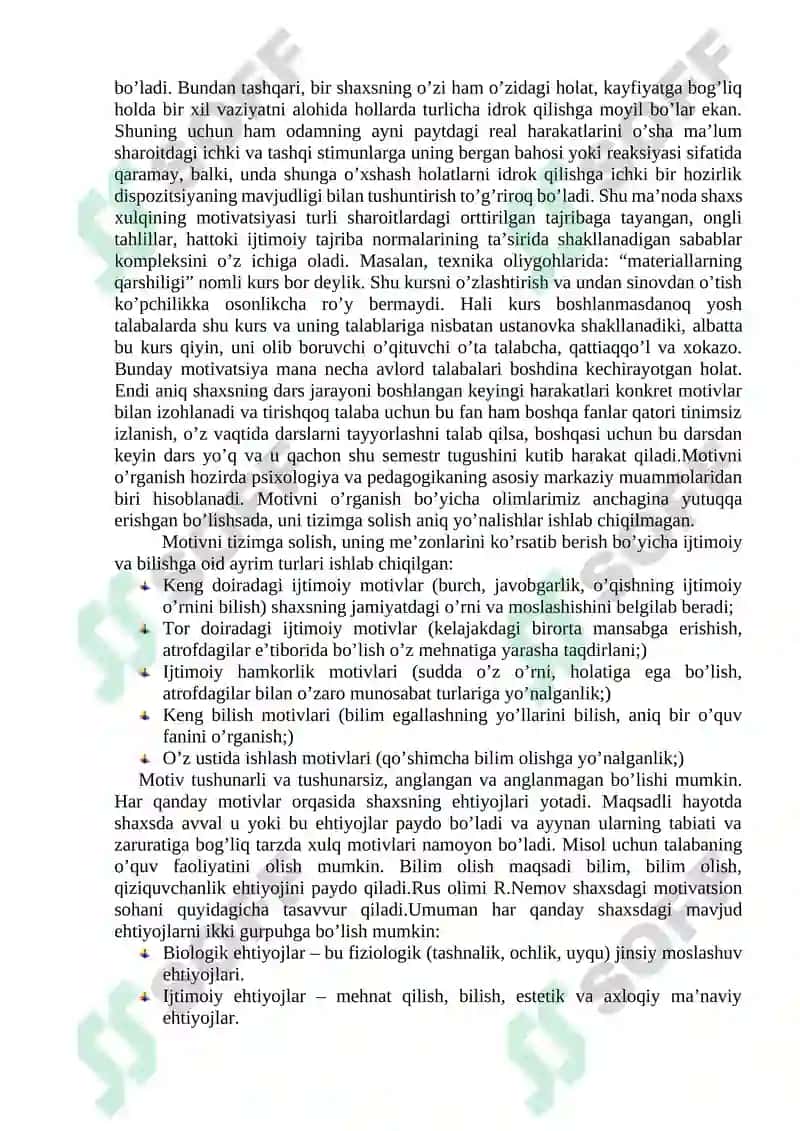 Motivatsiya va motiv tushunchalari 2