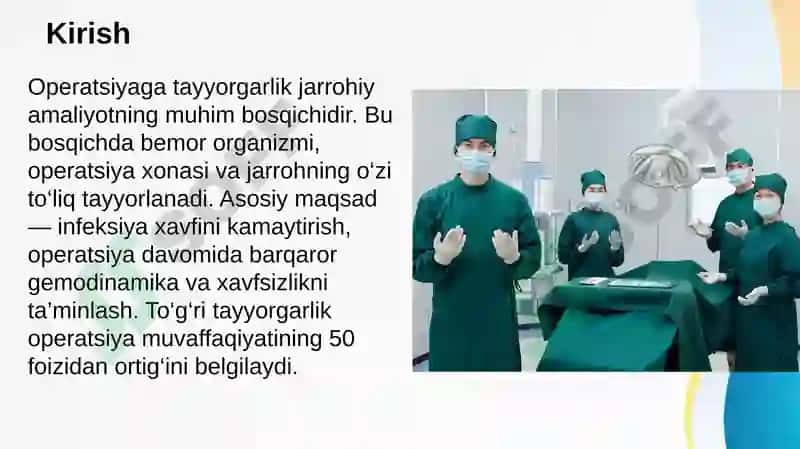 Operatsiyaga tayyorgarlik ko'rish, xirurg qo’lini Spasokukoskiy Kochergin usulini qo‘llash 2