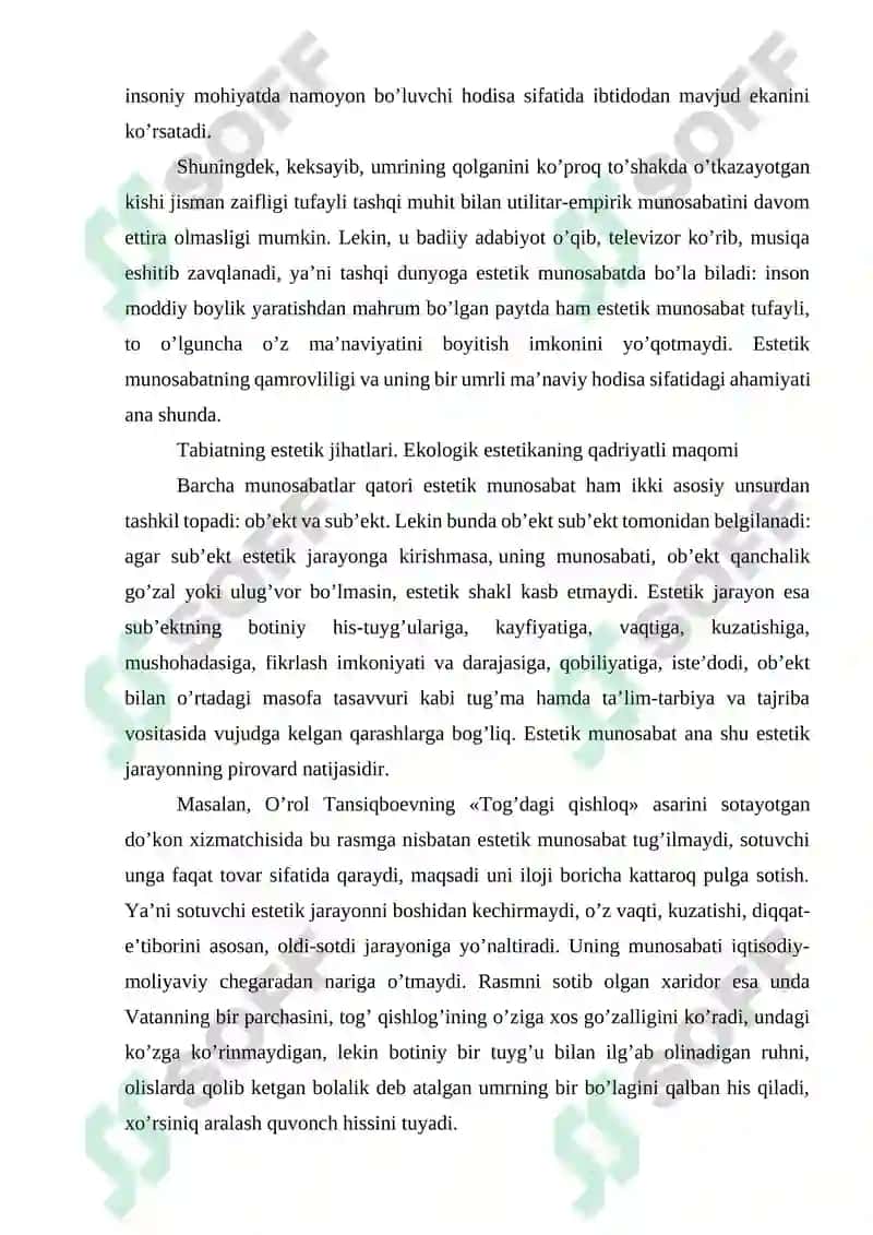 Tabiat va texnogen sivilizatsiya estetikasi 2