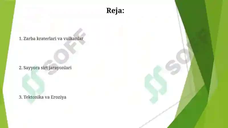 Planetar relef shakllariga tarif berish 2