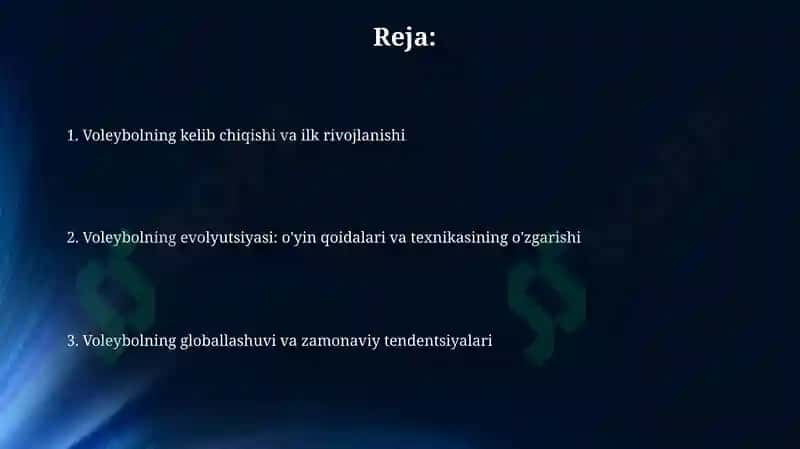 Voleyboloʻyinining vujudga kelishi va rivojlanishi 2